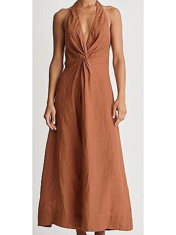 Apiece Apart Salome Halter Maxi Dress in Harissa (view 2)