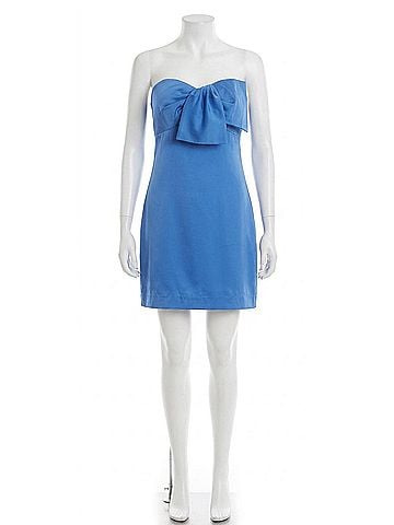Lilly Pulitzer Carlynn Strapless Satin Bow Mini Dress in Blue (view 1)