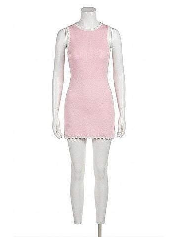 Show Me Your Mumu Cora Mini Dress in Taffy Pink Knit (view 1)