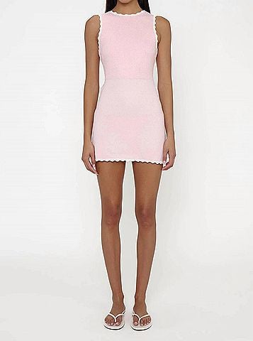 Show Me Your Mumu Cora Mini Dress in Taffy Pink Knit (view 2)