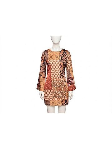 MISA Los Angeles Women's Twiggy Dress in Surreal Patchwork Satin (view 1)