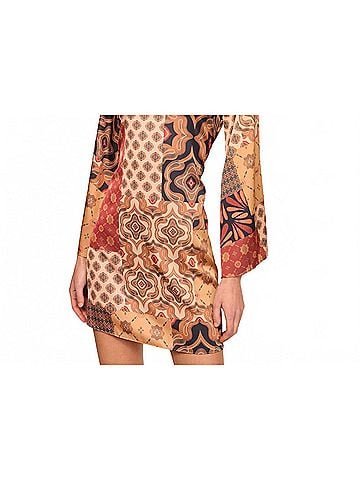 MISA Los Angeles Women's Twiggy Dress in Surreal Patchwork Satin (view 2)