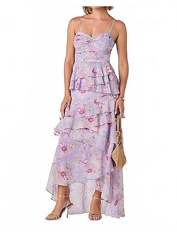 Astr Coline Maxi Dress in Lilac Floral (view 2)