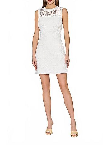 Milly Moira Lace Mini Dress in White (view 2)
