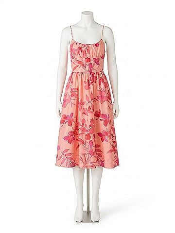 Steve Madden Gwen Midi Dress in Burnt Coral (view 1)