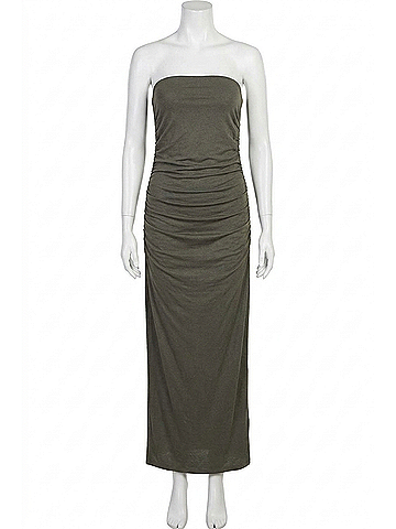 Project Social T Nala Strapless Side Ruched Maxi Dress in Rosemary (view 1)