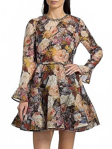Zimmermann Alchemy Peplum Mini Dress in Rosette (view 2)