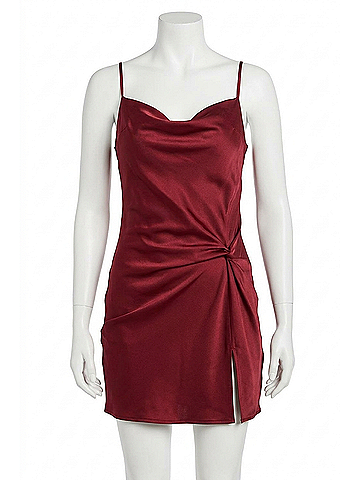 Glam Cami Mini Dress in Wine (view 1)