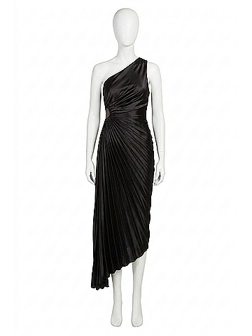 Olivaceous Priscilla Pleated Dress in Black (view 1)