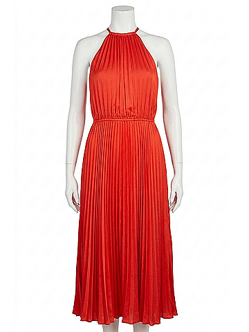 Lucy Paris Kora Pleated Dress in Red (view 1)