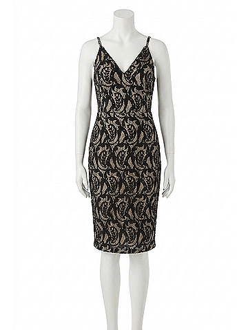 She + Sky Women's Lace Dress in Black (view 1)