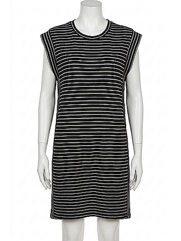 Rag & Bone Heavy Jersey Muscle Dress in Black,White (view 1)