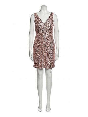 Nicole Miller Tiffany Sequin V-Neck Mini Dress in Solid Pink (view 1)
