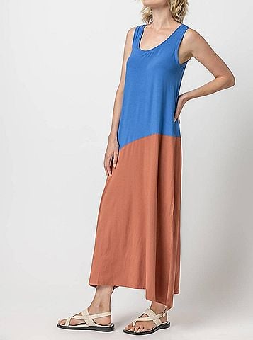 Lilla P Colorblock Tank Dress in Riviera/Tandoori (view 2)