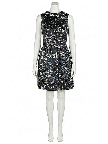 Badgley Mischka Women's Floral Open Back Skirted Sleeveless Dress in Green (view 1)