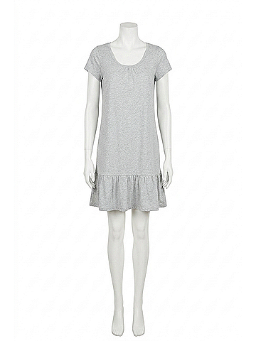 Bobi Short Sleeve Ruffle Hem Dress in H. Grey (view 1)