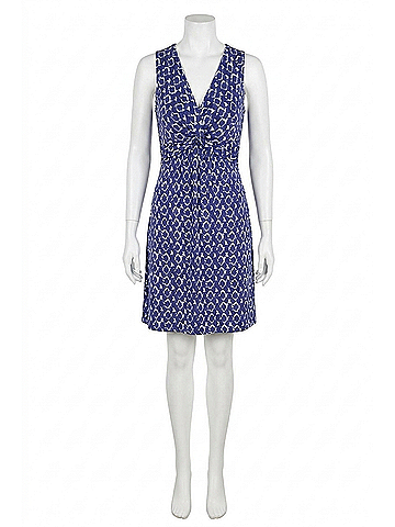 Veronica M. Twist Short Dress in Navy/White (view 1)