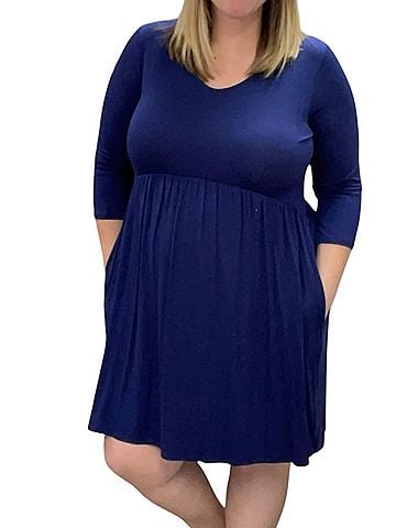 Heimish U.S.A Babydoll Dress in Navy (view 2)