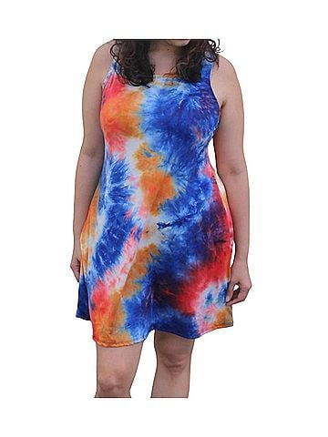Heimish U.S.A Tie Dye Dress in Royal Multi (view 2)