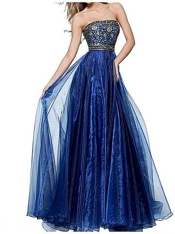 Sherri Hill A-Line Prom Dress in Navy (view 2)