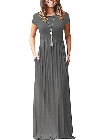 Sew in Love Maxi With Pocket Dress in Gray (view 2)