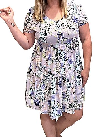 Sew in Love Floral Tiered Dress in Lavender (view 2)