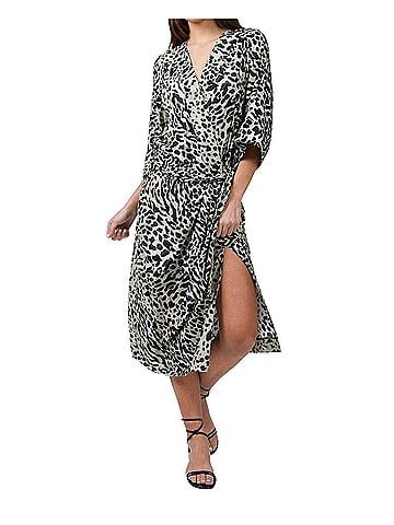 Smythe Drop Waist Kimono Dress in Leopard (view 2)