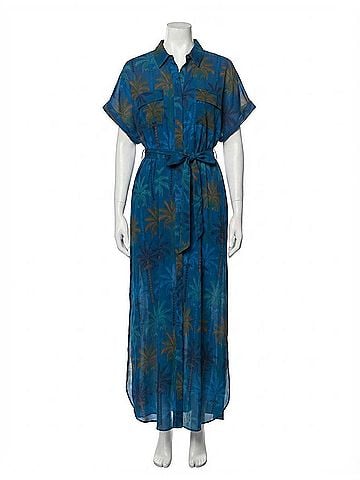 MISA Los Angeles Lou Dress in Cobalt Palms (view 1)