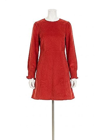 Duffield Lane Marina Dress in Red Corduroy (view 1)
