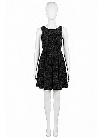 Gilli Black Mini Dress in Black Sparkle (view 1)