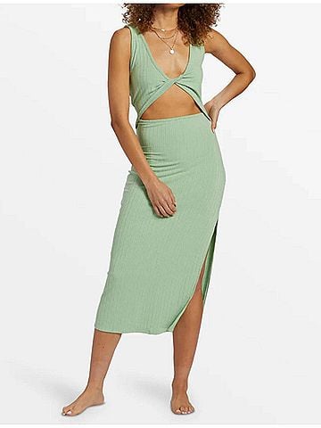 Billabong The Take A Look 2-Way Midi Dress in Green (view 2)