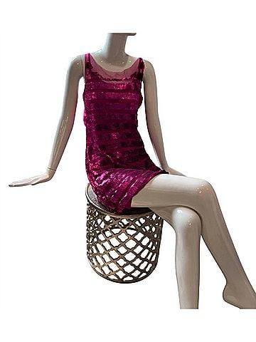Theia Sleeveless Sequin Dress in Fuchsia (view 2)