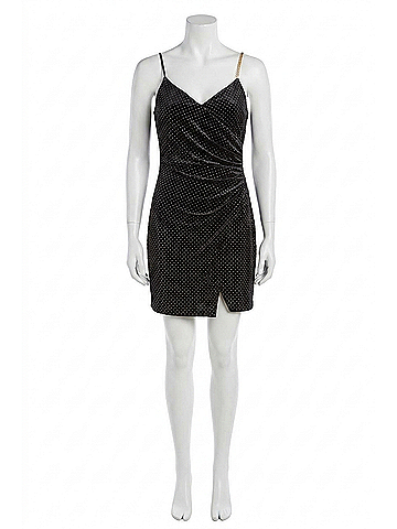 Bishop + Young Malone Faux Wrap Mini Dress in Black (view 1)