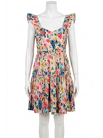 Kori America Sleeveless Floral Print Dress in Multi (view 1)