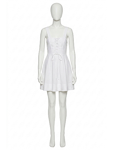 STAUD Mini Sutton Dress in White (view 1)