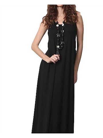 Angel Back Buckle Maxi Dress in Black Multi (view 2)