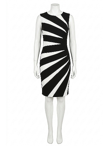 Angel Colorblock Sleeveless Dress in Black/White (view 1)