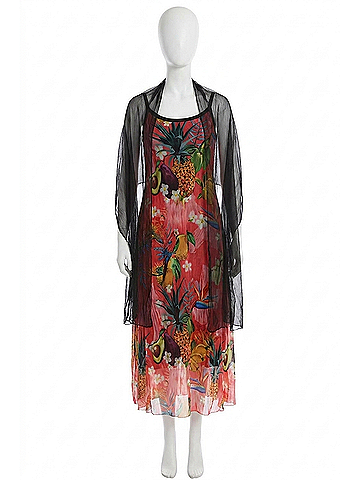 Angel Hawaiian Escape Maxi Dress in Black (view 1)