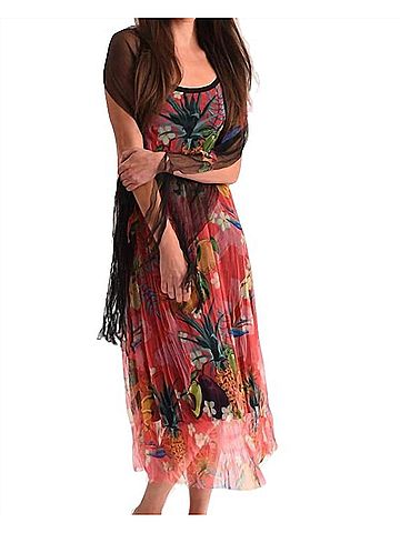Angel Hawaiian Escape Maxi Dress in Black (view 2)