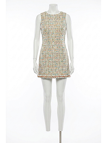 Alice + Olivia Clyde Mini Dress in Off White Multi (view 1)