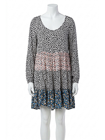 Kori America Mixed Print Tie Back Dress in Navy (view 1)