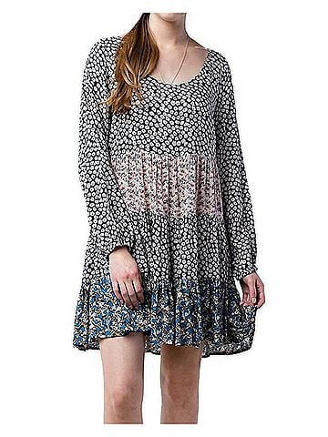 Kori America Mixed Print Tie Back Dress in Navy (view 2)