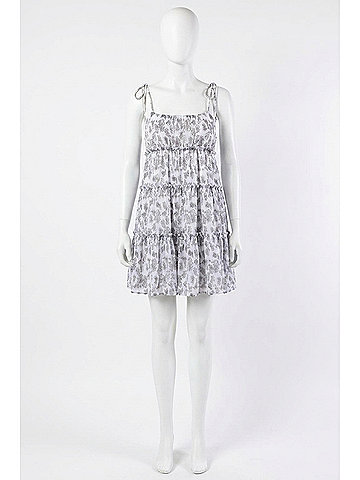 Le Lis Soft Venom Babydoll Dress in Grey-Ivory (view 1)