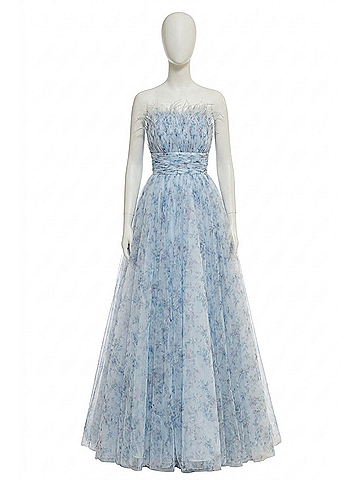 Jovani Women's Ferry Tail Tulle Gown in Periwinkle (view 1)