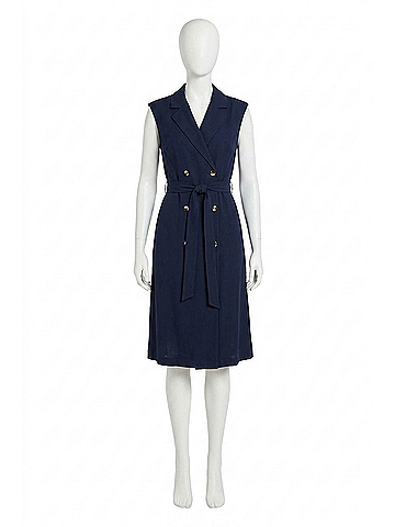 Joseph Ribkoff Woven Sleeveless Wrap Dress in Midnight Blue (view 1)