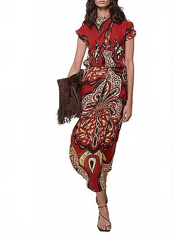 Johanna Ortiz Intricate Top in Red/Wine (view 2)