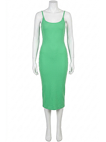 Olivaceous Lana Fitted Midi Dress in Green Apple (view 1)