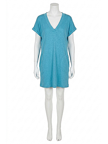 Bobi Dolman V-Neck Dress in Surf (view 1)