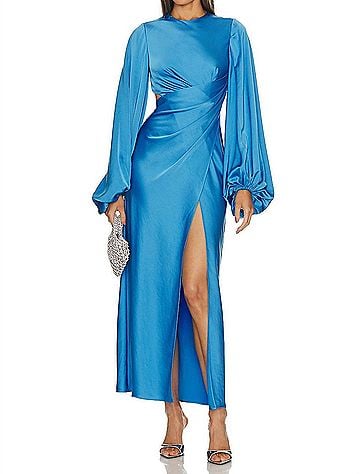 Significant Other Lara Long Sleeve Dress in Azure Blue (view 2)