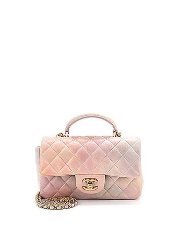 Chanel Classic Single Flap Top Handle Bag Quilted Ombre Lambskin Mini (view 1)